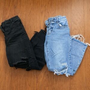 Shein | Bundle of 2 Highwaisted Straight Ankle Cropped Jeans